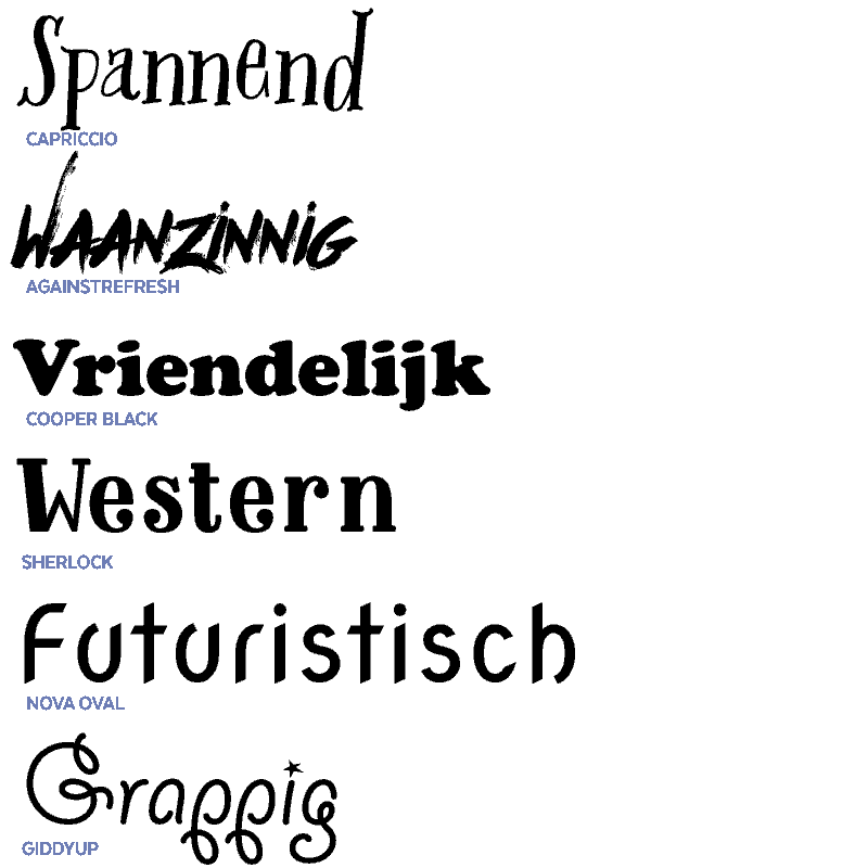Typografie: voorbeelden Display lettertypes