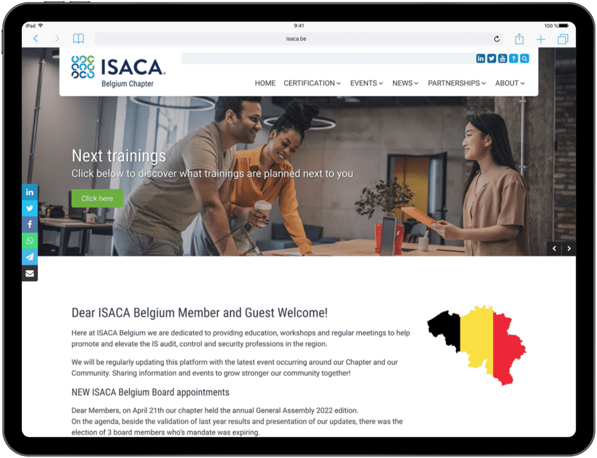 afbeelding tablet ISACA BE Chapter